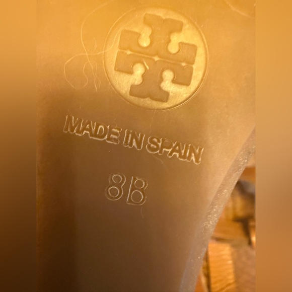 Tory Burch Florian Criss Cross Espadrille Leather Wedge Sandal Brown Size 8 - Picture 11 of 14